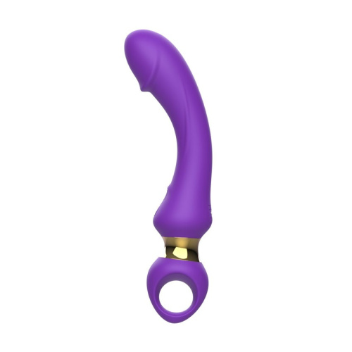 Фиолетовый изогнутый вибромассажер Moon Vibrator - 21,1 см. фото 2