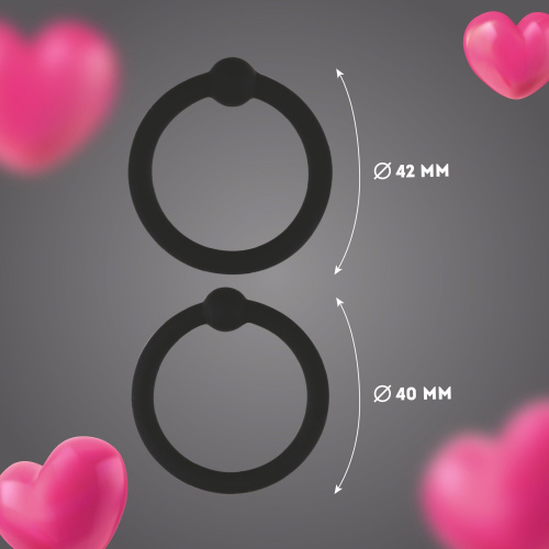 Набор из 4 черных силиконовых эрекционных колец фото 4