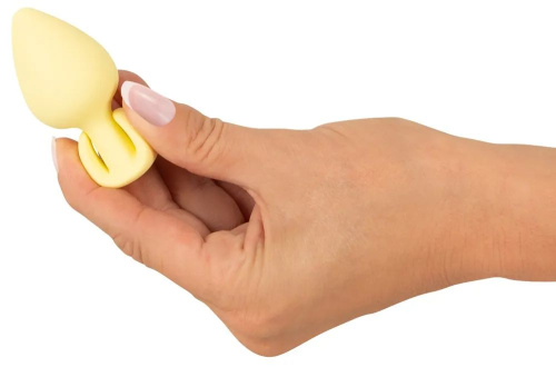Жёлтая анальная втулка Mini Butt Plug - 6 см. фото 7