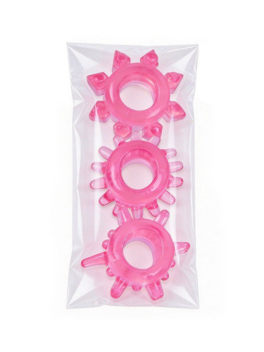 Комплект из трех розовых эрекционных колец фото 4