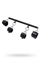 Черная распорка с 4 манжетами для рук и ног