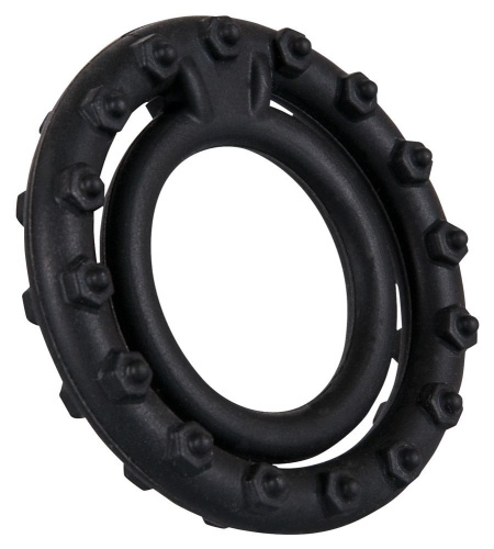 Чёрное кольцо для пениса Steely Cockring фото 2