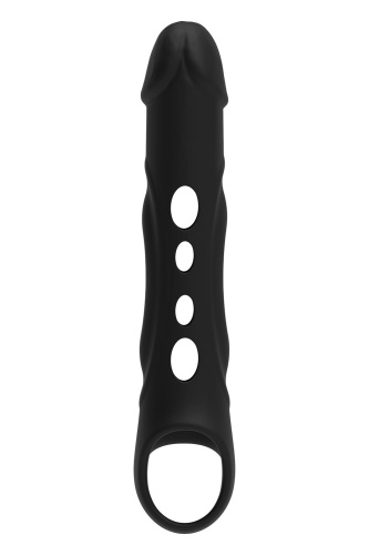 Черная насадка-удлинитель Vibrating Extender With Remote с вибрацией фото 2