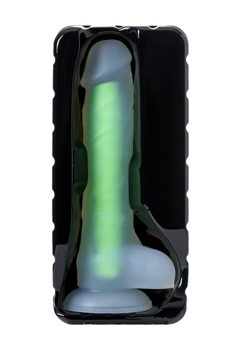 Прозрачно-зеленый фаллоимитатор, светящийся в темноте, Clark Glow - 22 см. фото 6