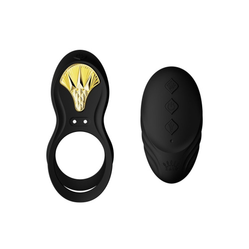 Черное эрекционное виброкольцо Bayek с пультом ДУ фото 2