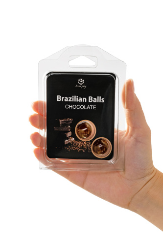 Набор из 2 шариков с массажным маслом Brazilian Balls с ароматом шоколада фото 5