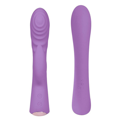 Фиолетовый вибромассажер-кролик 5  Silicone Ripple Passion - 19,1 см. фото 5