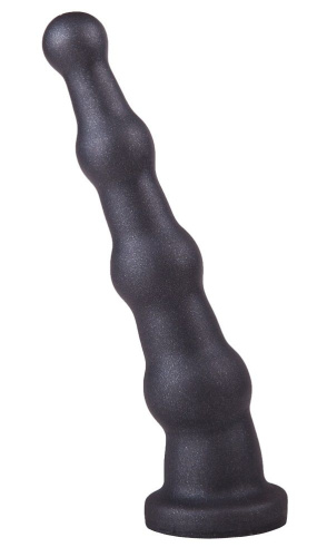 Анальная пробка платинового цвета с изгибом - 20,5 см.