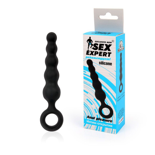 Черный анальный стимулятор-елочка с ограничительным колечком фото 3 Черный анальный стимулятор-елочка с ограничительным колечком фото 3