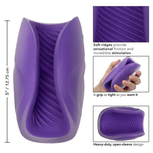 Фиолетовый рельефный мастурбатор Spiral Grip фото 3