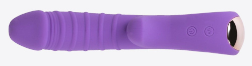 Фиолетовый вибромассажёр с рёбрышками Ribbed - 18 см. фото 2