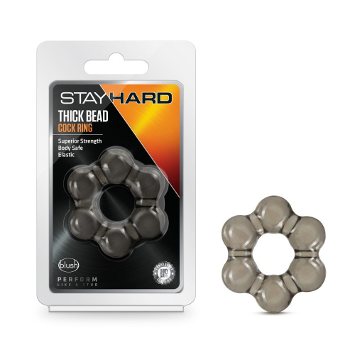Дымчатое эрекционное кольцо Stay Hard Thick Bead Cock Ring фото 2
