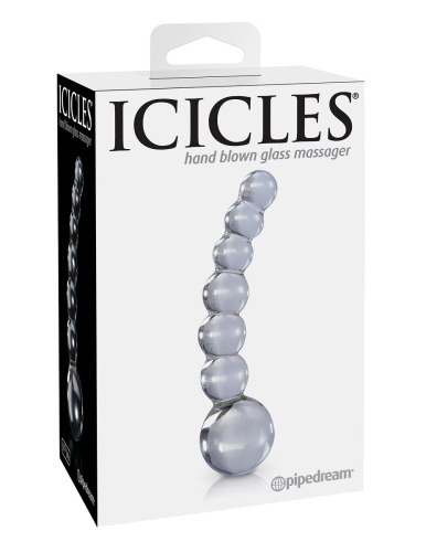 Прозрачный стеклянный стимулятор Icicles №66 - 12 см. фото 2