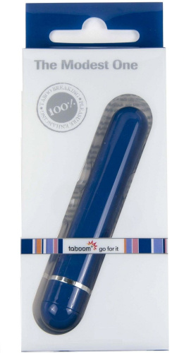 Синий вибратор The Modest One - 14,5 см. фото 2