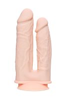 Телесный анально-вагинальный вибратор RealStick Silicone Jason M - 18 см.