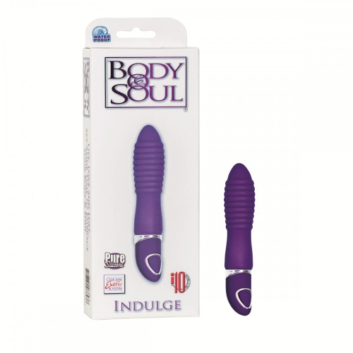 Фиолетовый рельефный вибратор Body & Soul Indulge - 9,5 см. фото 2