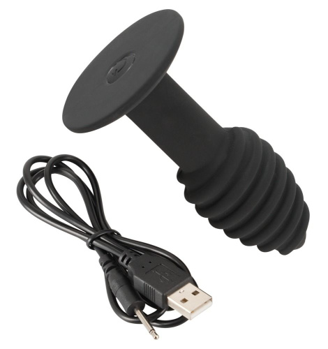 Черная анальная вибропробка Twist Butt Plug - 10,7 см. фото 6