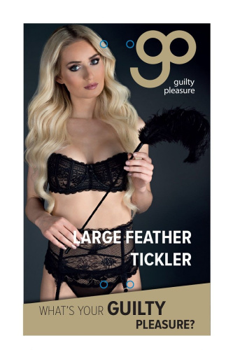 Стек с большим чёрным пером Large Feather Tickler - 65 см. фото 3