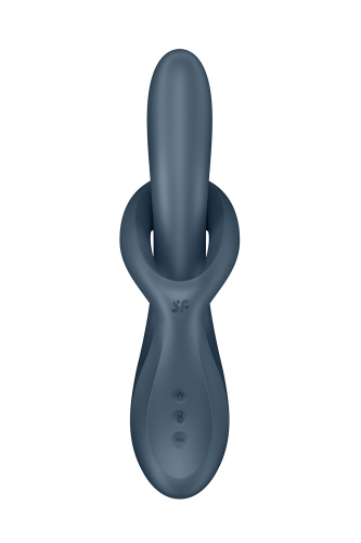 Серый вибратор-ротатор с функцией нагрева Heat Flex 4 - 23 см. фото 3