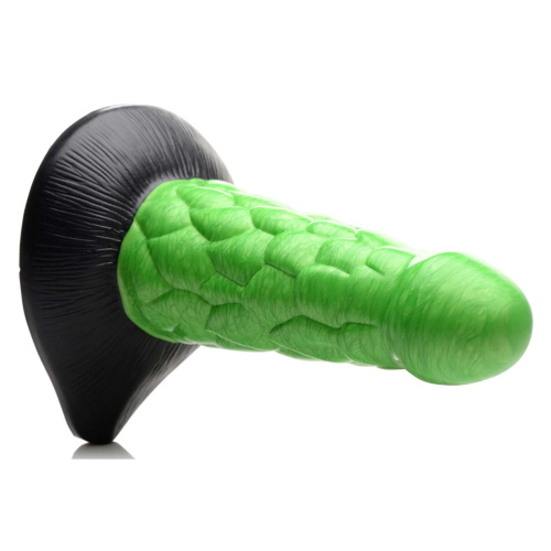 Зеленый фантазийный фаллоимитатор Reptile Thick Scaly Silicone Dildo - 19,1 см. фото 2