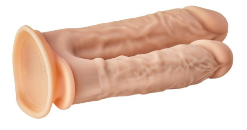 Телесный анально-вагинальный фаллоимитатор Double Penetrator - 19,5 см. фото 7