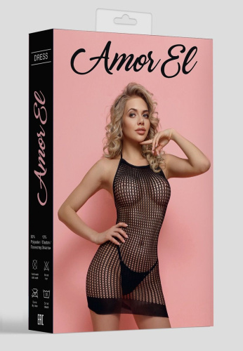 Мини-платье в мелкую тройную сетку фото 3