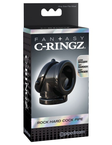Черное эрекционное кольцо Rock Hard Cock Pipe фото 2