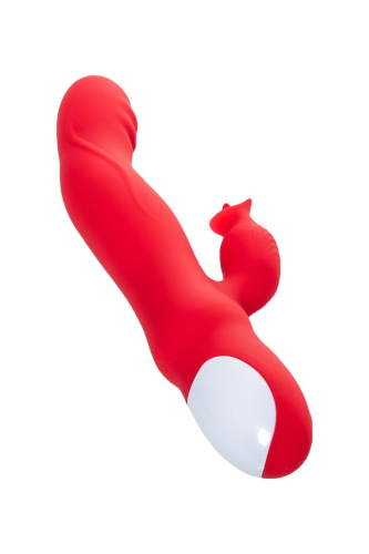 Красный вибратор Redli с двигающейся головкой - 21 см. фото 5