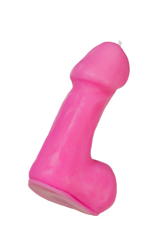 Розовая свеча в форме пениса - 47 гр. фото 3