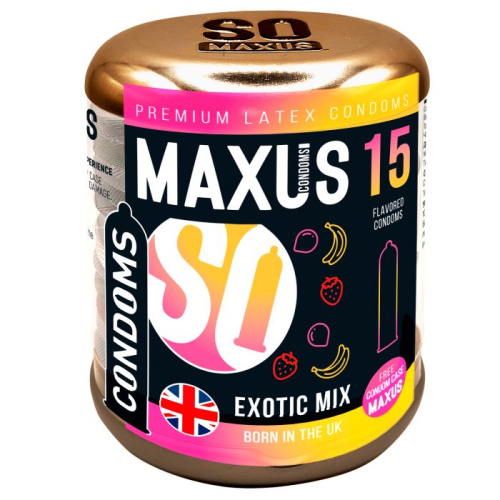 Ароматизированные презервативы Maxus Exotic Mix - 15 шт. фото 2