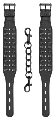 Черные оковы с заклепками в виде черепов фото 2 Черные оковы с заклепками в виде черепов фото 2