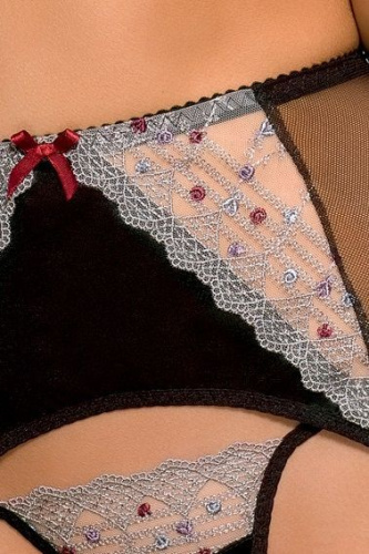 Изысканный комплект Marica с открытой грудью и кружевом, украшенным мелкими цветочками фото 2 Изысканный комплект Marica с открытой грудью и кружевом, украшенным мелкими цветочками фото 2