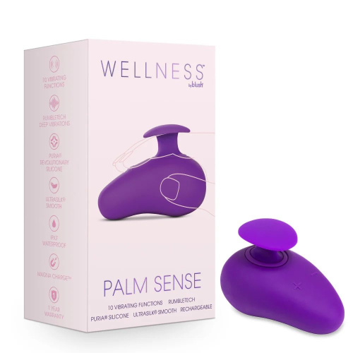 Фиолетовый клиторальный вибромассажер Palm Sense фото 4