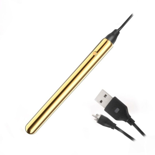 Золотистая подвеска-вибратор Genie Flirting Pen фото 5