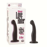 Чёрный фаллоимитатор для страпона Silicone Love Rider G-Kiss Probes - 16 см.