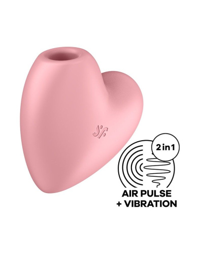 Розовый вибромассажер Cutie Heart с вакуум-волновой стимуляцией фото 3