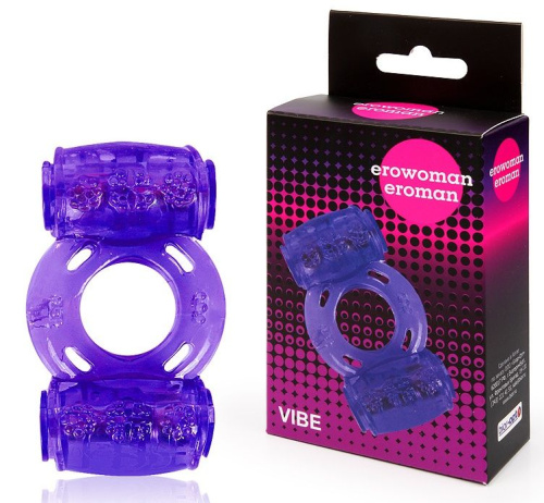 Фиолетовое эрекционное кольцо в двумя вибропулями фото 2