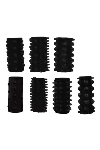 Набор из 7 черных насадок Penis Sleeves Set Набор из 7 черных насадок Penis Sleeves Set