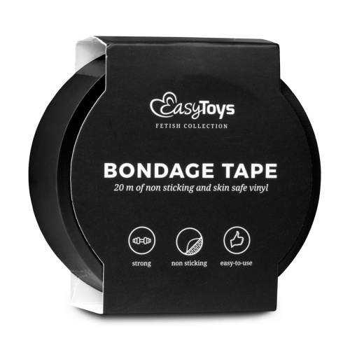 Черная лента для бондажа Easytoys Bondage Tape - 20 м. фото 2