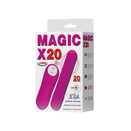 Лиловая удлиненная вибропуля Magic x20 фото 3