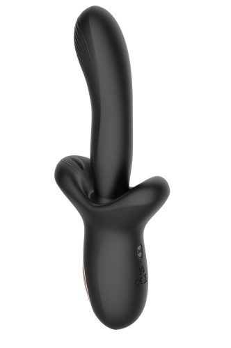 Черный вибратор с постукивающим эффектом - 22 см. фото 3 Черный вибратор с постукивающим эффектом - 22 см. фото 3