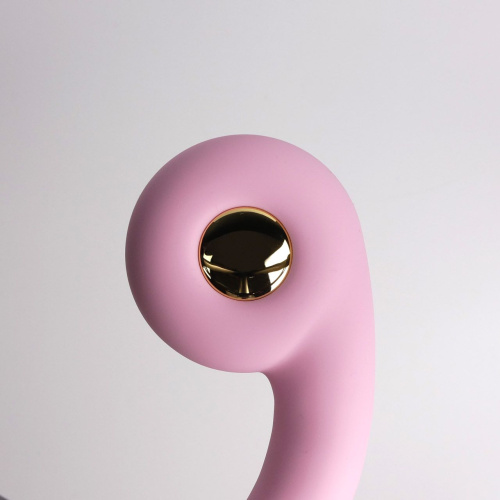 Розовый вибростимулятор точки G с нагревом Bendable Heating G-Spot Vibrator фото 4