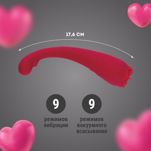 Двусторонний стимулятор с вибрацией и вакуумным всасыванием - 17,6 см. фото 6 Двусторонний стимулятор с вибрацией и вакуумным всасыванием - 17,6 см. фото 6