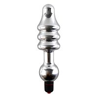 Серебристая фигурная пробка UH T2 с вибрацией - 17 см.