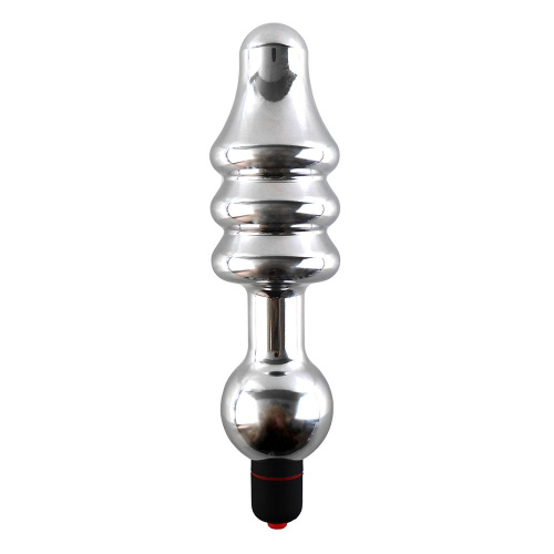 Серебристая фигурная пробка UH T2 с вибрацией - 17 см.