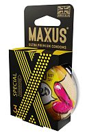 Презервативы с точками и рёбрами в пластиковом кейсе MAXUS AIR Special - 3 шт.
