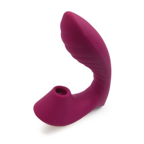 Сливовый L-образный вибромассажёр с вакуумной стимуляцией 3,5’’ Silicone Billow Suction Lover фото 3