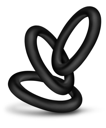Набор из 3 черных эрекционных колец Black Small Penis Rings фото 3