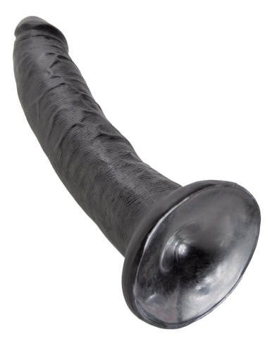 Чёрный фаллоимитатор с присоской 7  Cock - 17,8 см. фото 3