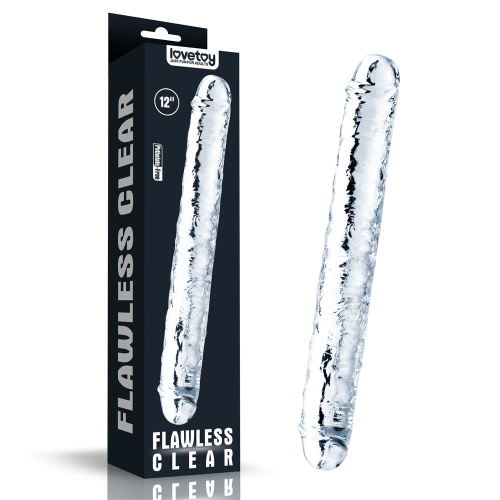 Прозрачный двусторонний фаллоимитатор Flawless Clear Double Dildo - 30 см. фото 2